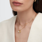Tag Initial Necklace With 1CT Diamond - 18K Rose Gold Vermeil