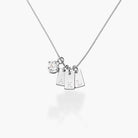 Tag Initial Necklace With 1CT Diamond - Sterling Silver