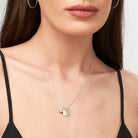 Tag Initial Necklace With 1CT Diamond - Sterling Silver