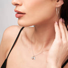 Tag Initial Necklace With 1CT Diamond - Sterling Silver