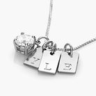 Tag Initial Necklace With 1CT Diamond - Sterling Silver