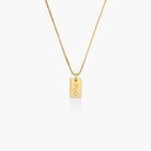 Tag Initial Necklace With Diamond - 18K Gold Vermeil