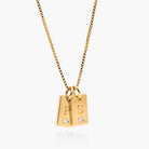 Tag Initial Necklace With Diamond - 18K Rose Gold Vermeil
