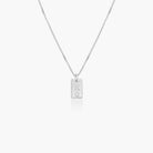 Tag Initial Necklace With Diamond - Sterling Silver