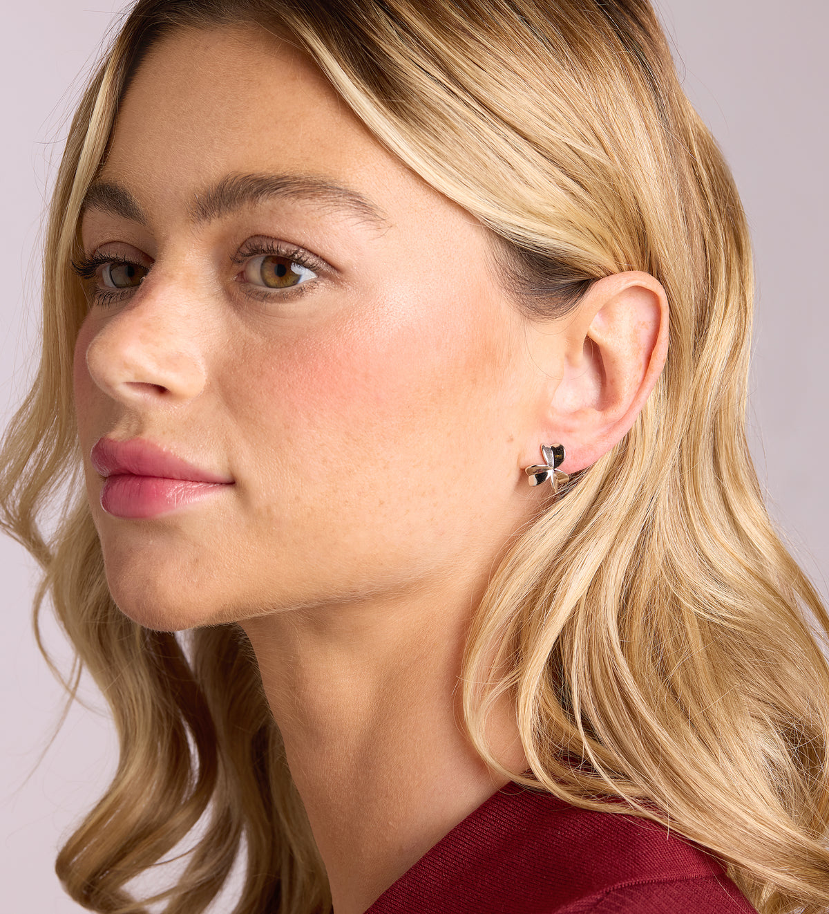 Three Leaf Clover Earrings in Rhodium Plating on 925 Silver - Ash & Harry