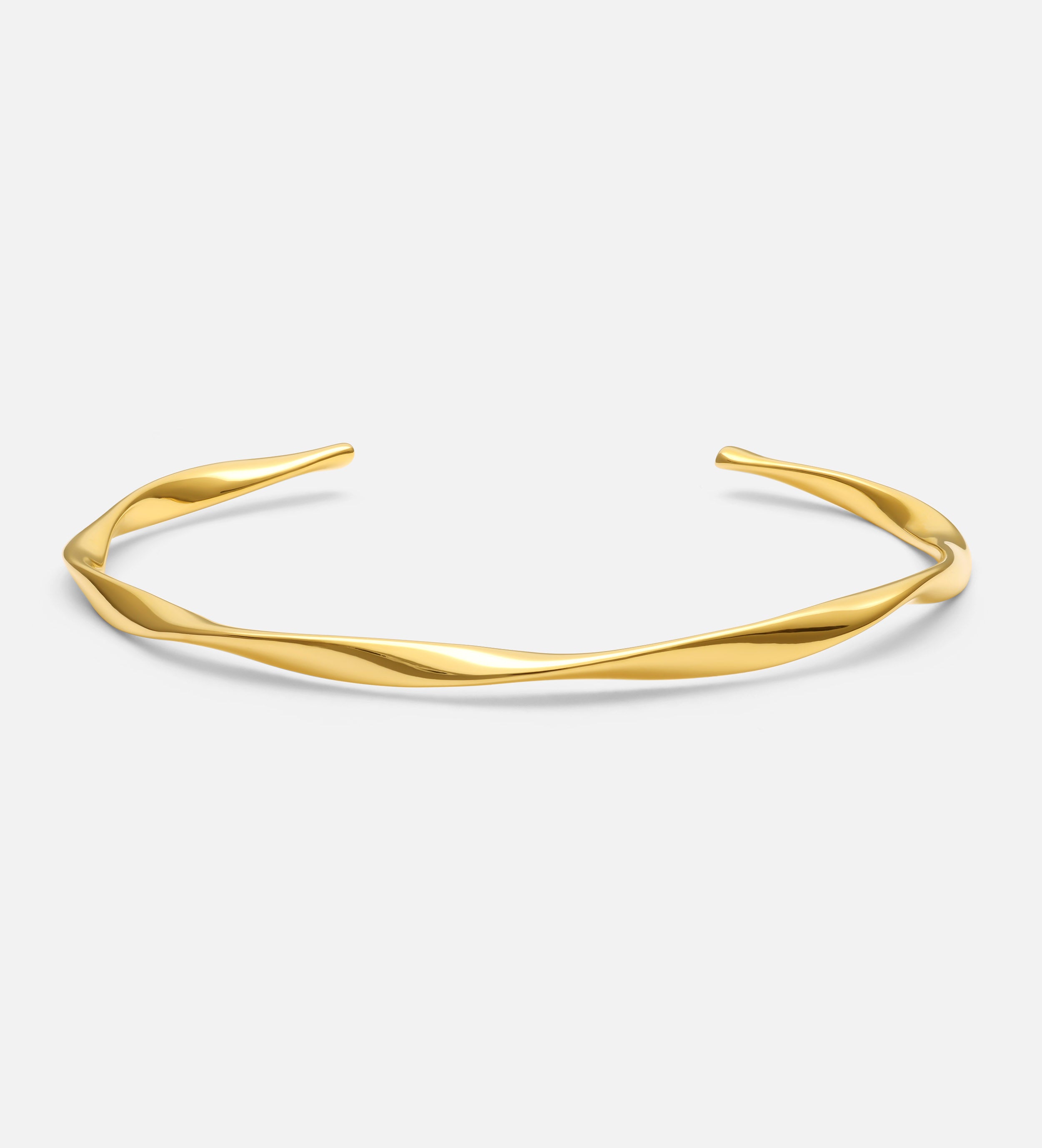 Ripple Wave Cuff Bracelet in Gold