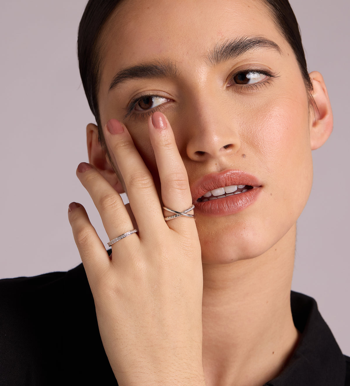 Intertwined Duo Ring in Rhodium Plating on 925 Silver - Ash & Harry
