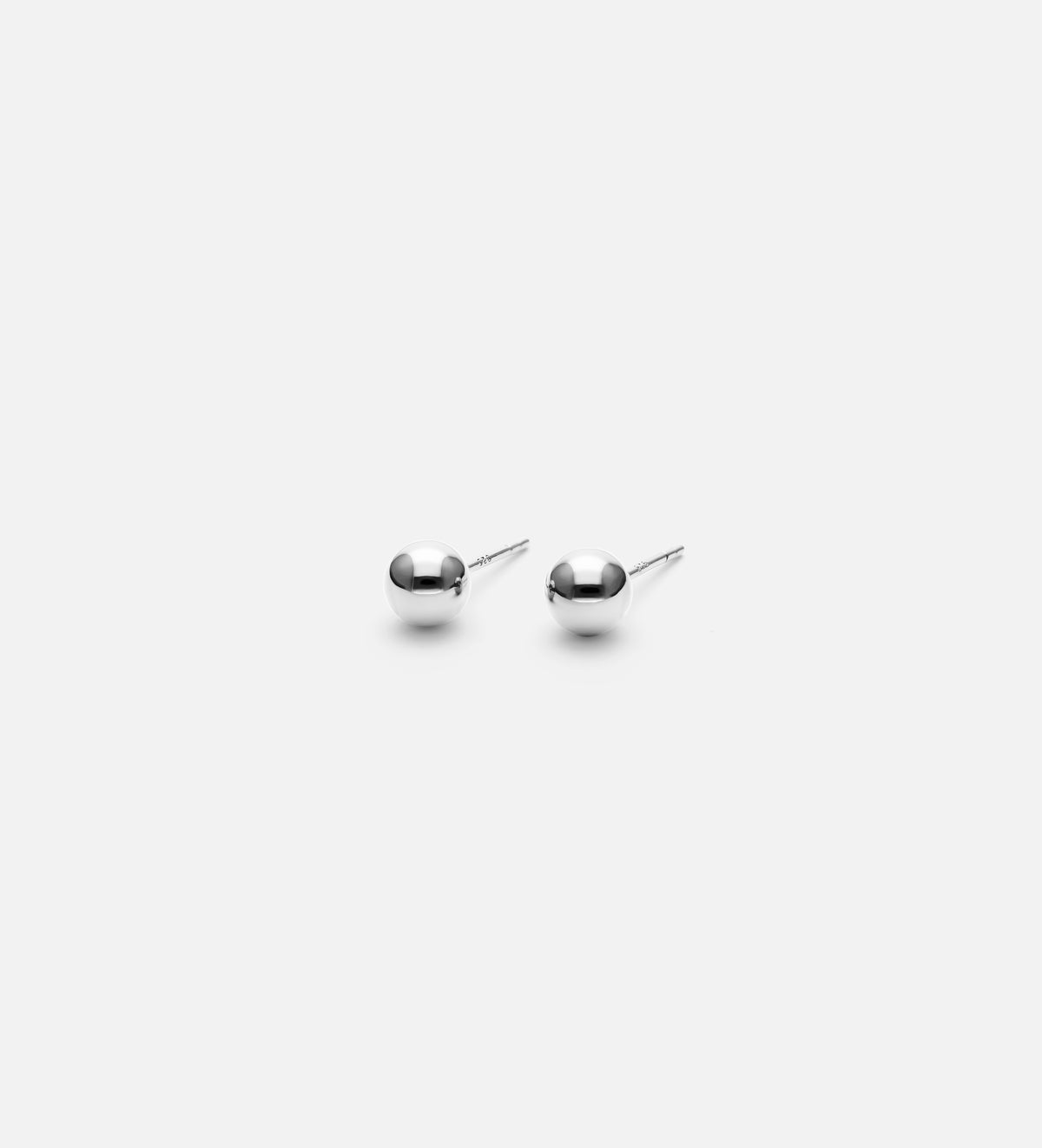 Bold Ball Studs in Rhodium Plating on 925 Silver - Ash & Harry