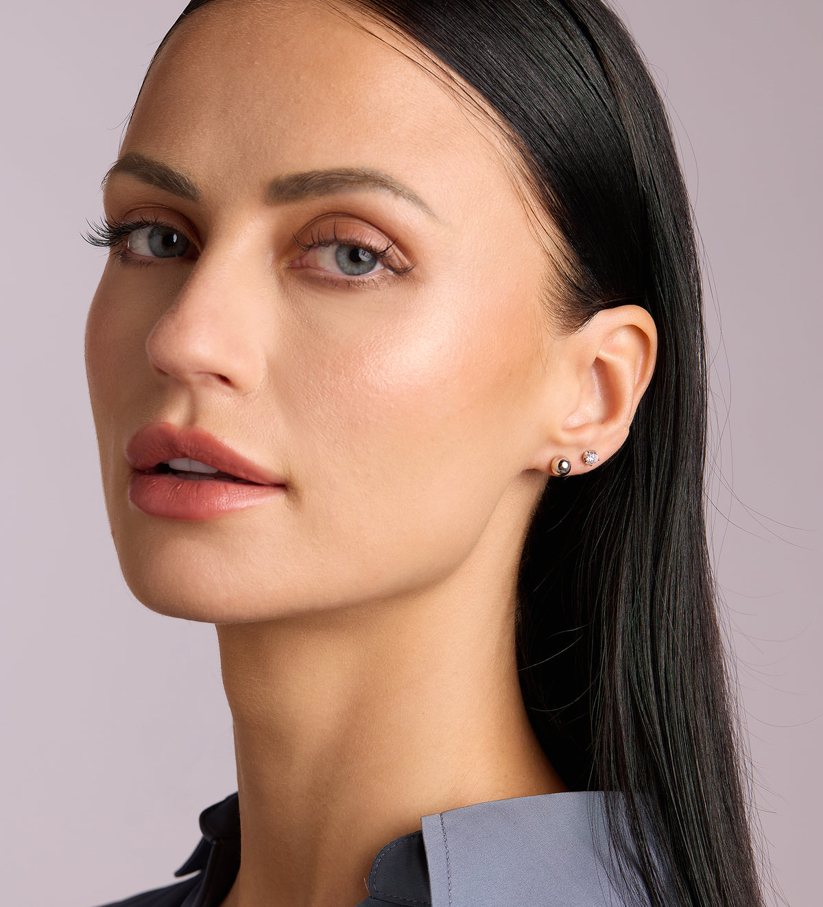 Stella Studs in Rhodium Plating on 925 Silver - Ash & Harry