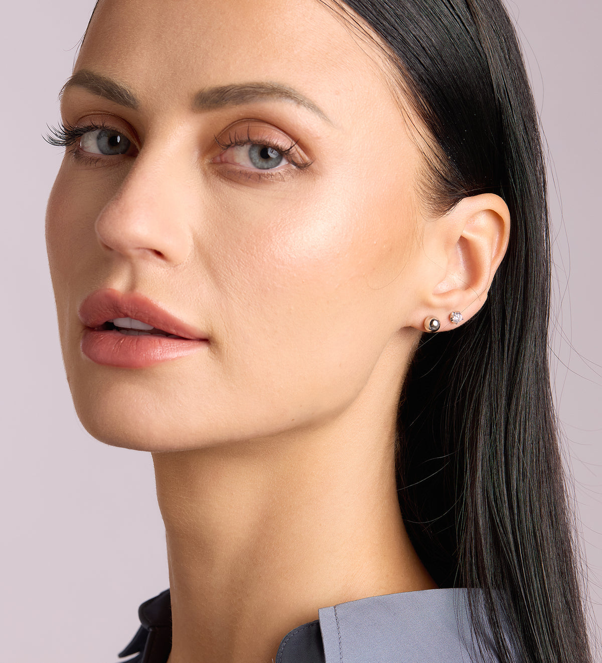 Bold Ball Studs in Rhodium Plating on 925 Silver - Ash & Harry