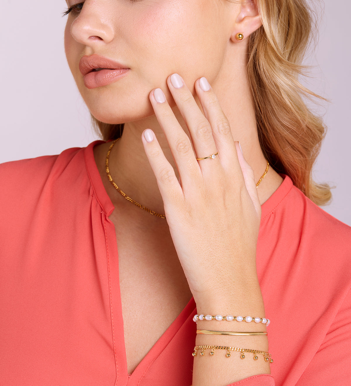 Herringbone Bracelet in 18k Gold Plating on 925 Silver - Ash & Harry