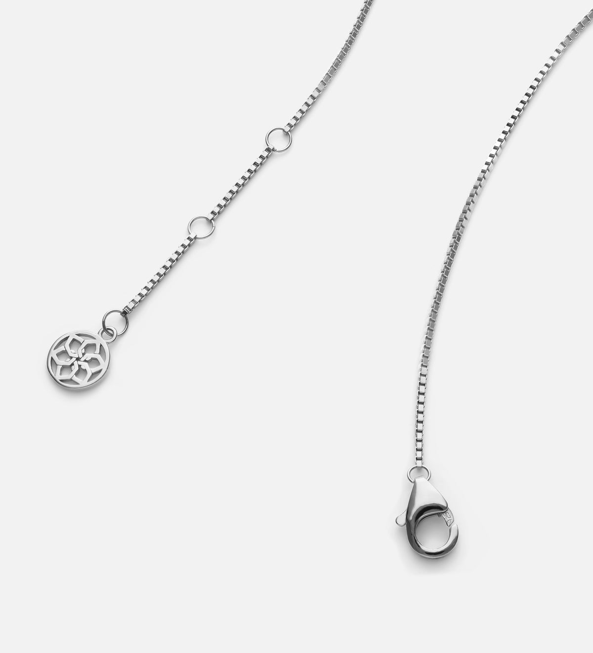 Triple Stone Pendant Necklace in Rhodium Plating on 925 Silver - Ash & Harry