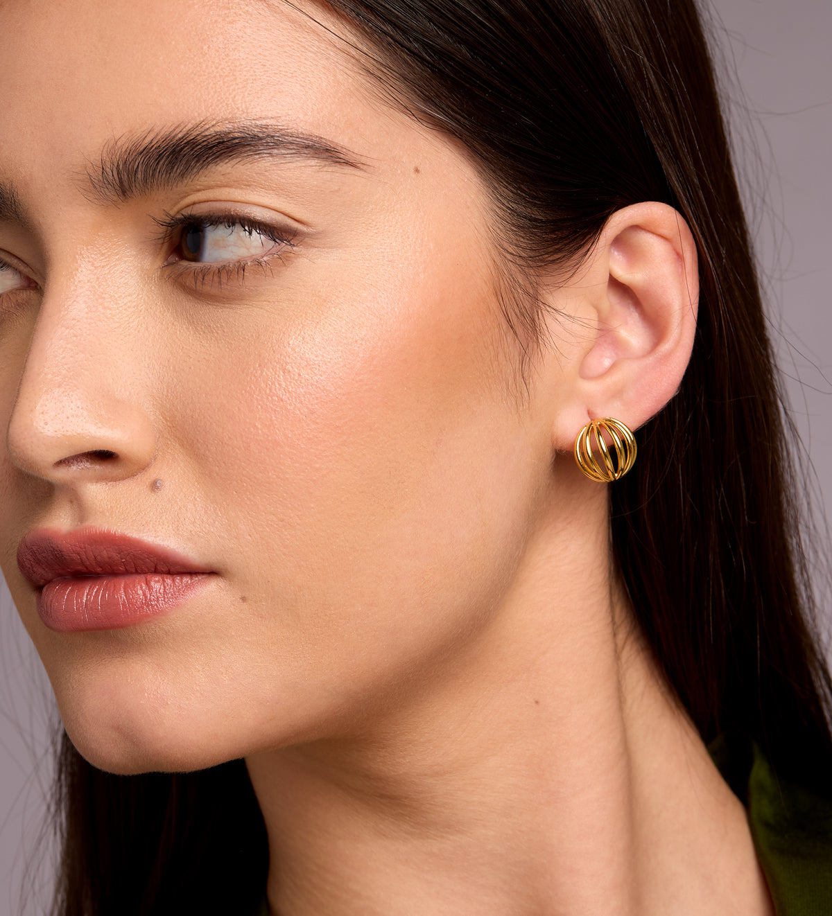 Caged Stud Earrings in 18k Gold Plating on 925 Silver - Ash & Harry