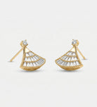 Art Deco Fan Studs With High Quality Simulated Diamonds - Ash & Harry