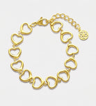 Aura Hearts Bracelet in Gold - Ash & Harry
