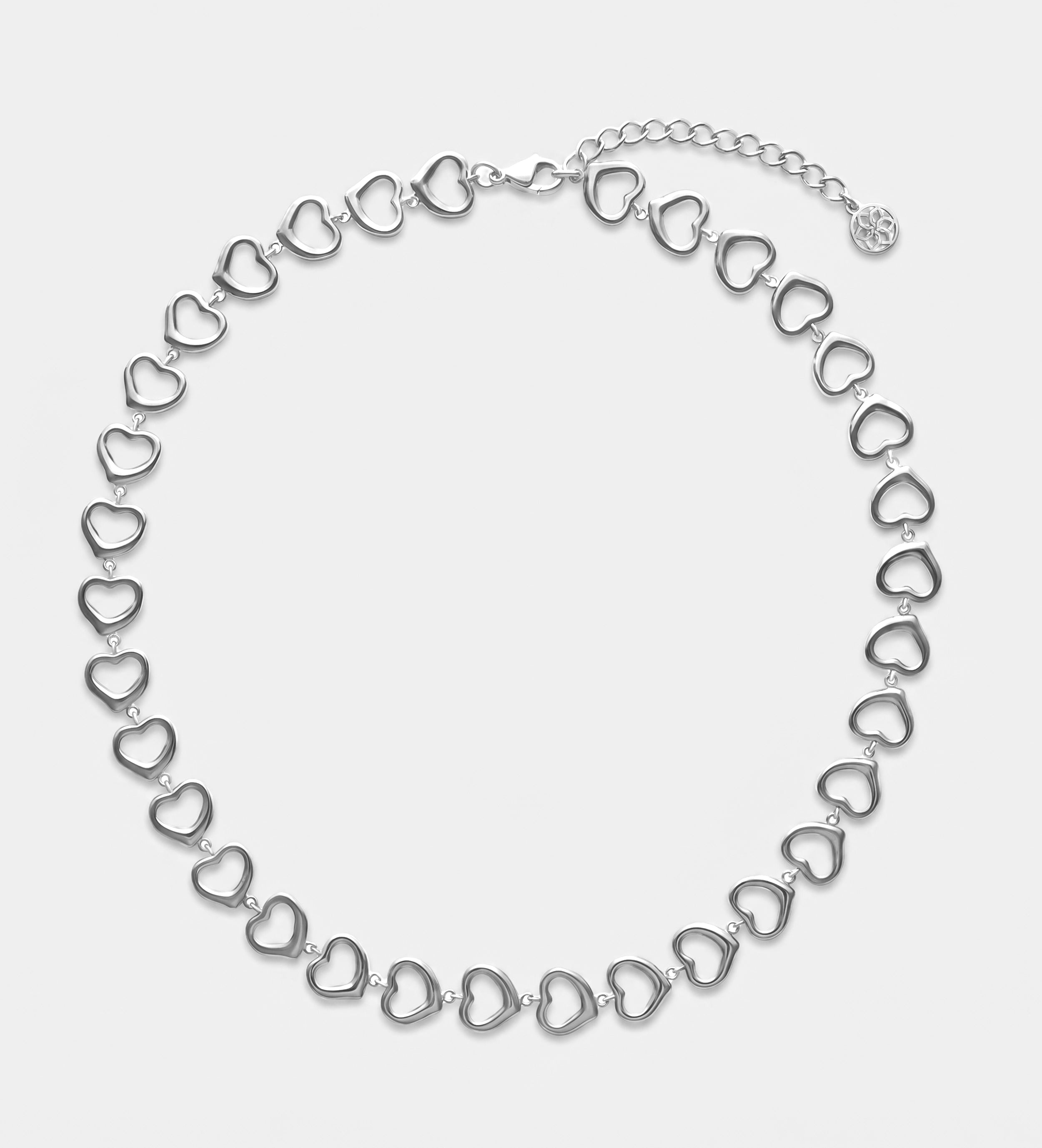 Aura Hearts Necklace in Silver - Ash & Harry