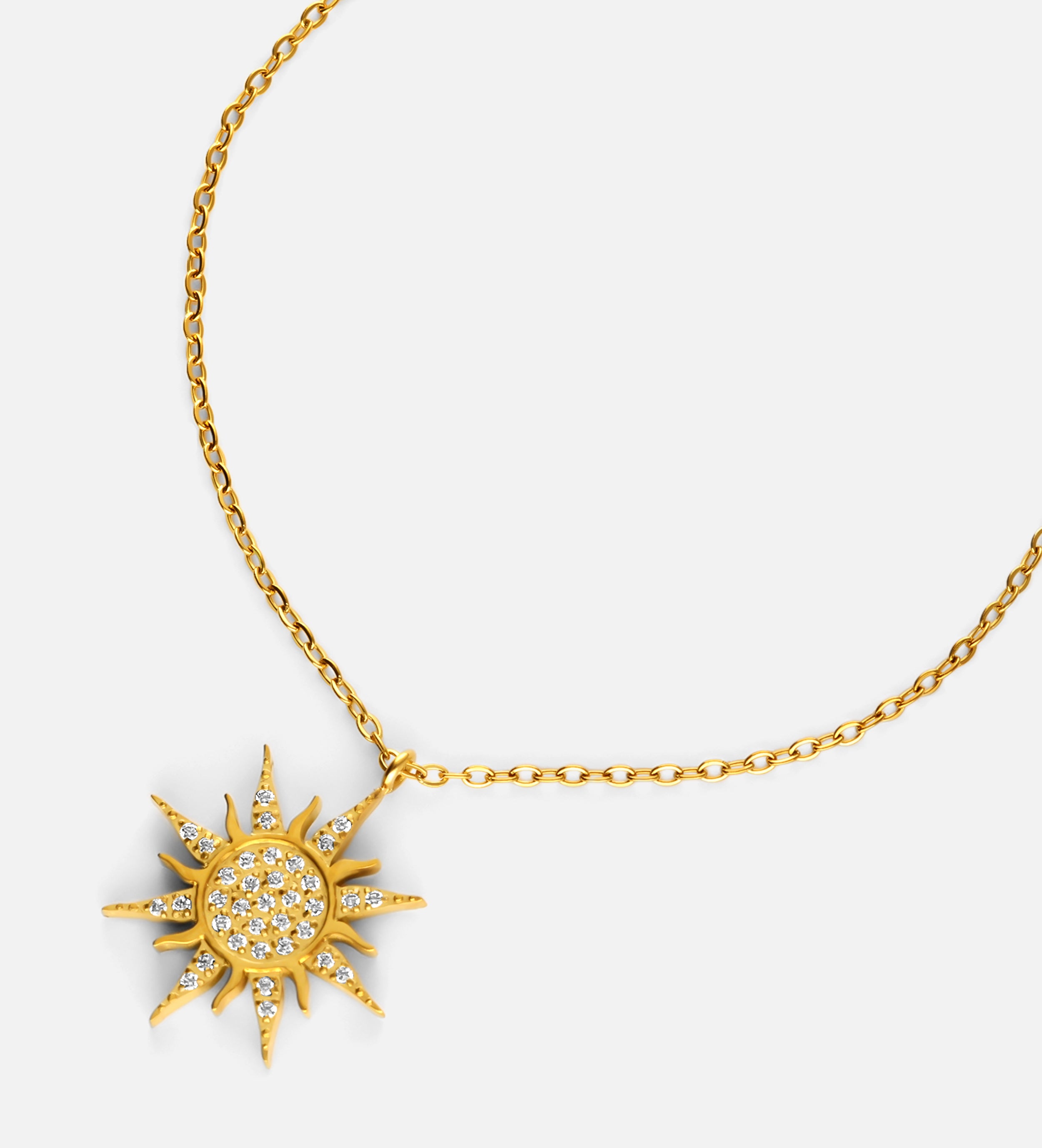 Aura Sunburst Necklace in Gold