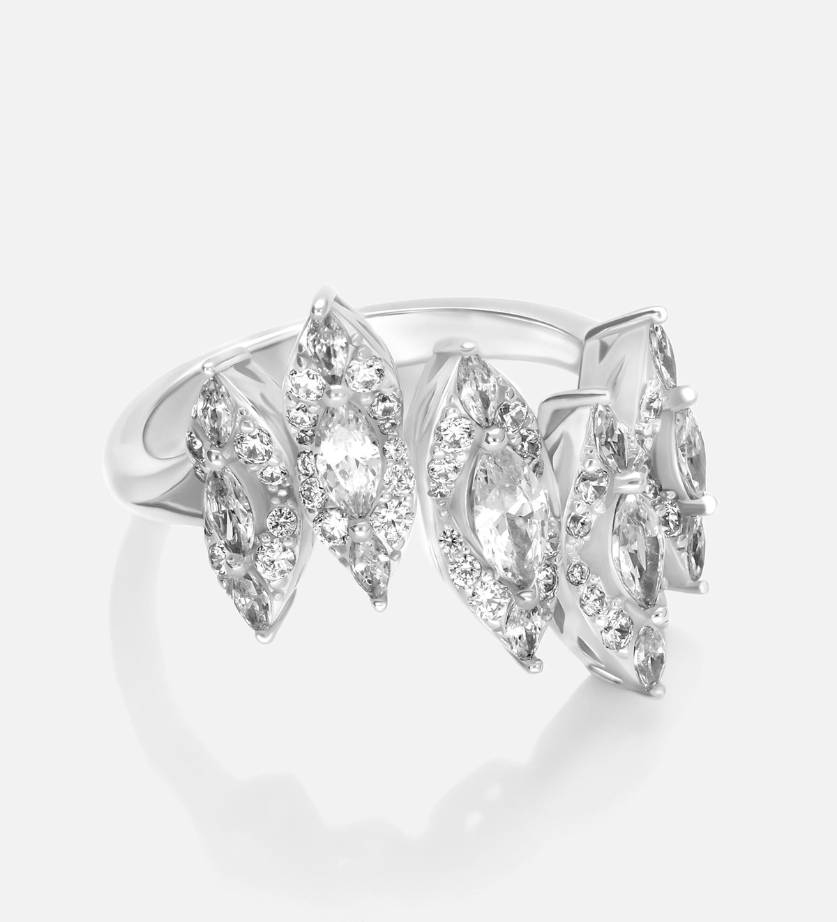 Aurelia Marquise Ring in 925 Silver with High - Quality White Simulated Diamonds - Ash & Harry