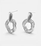Baguette Halo Drop Earrings With High Quality Simulated Diamonds - Ash & Harry