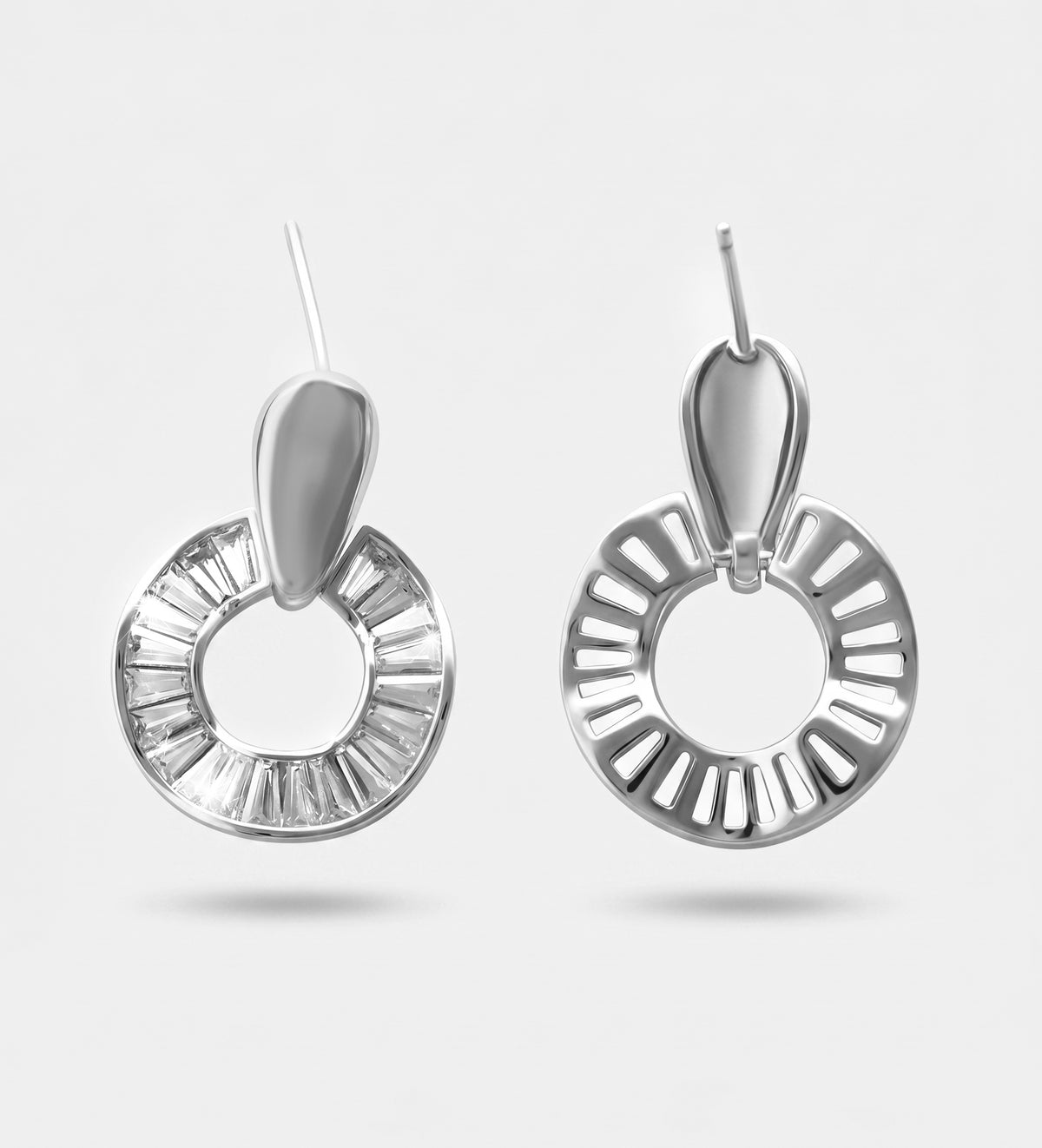 Baguette Halo Drop Earrings With High Quality Simulated Diamonds - Ash & Harry