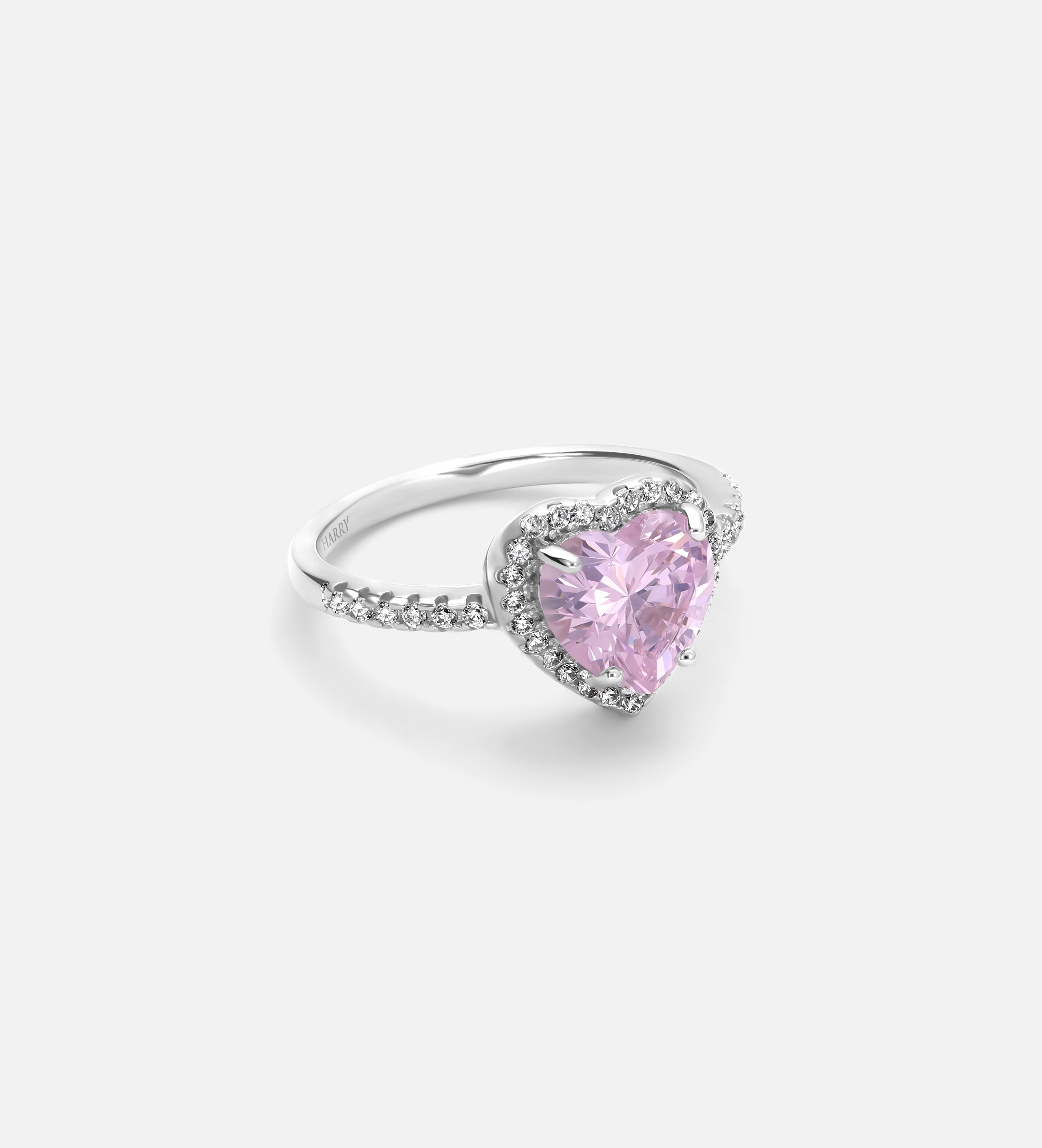 Blushing Heart Halo Ring