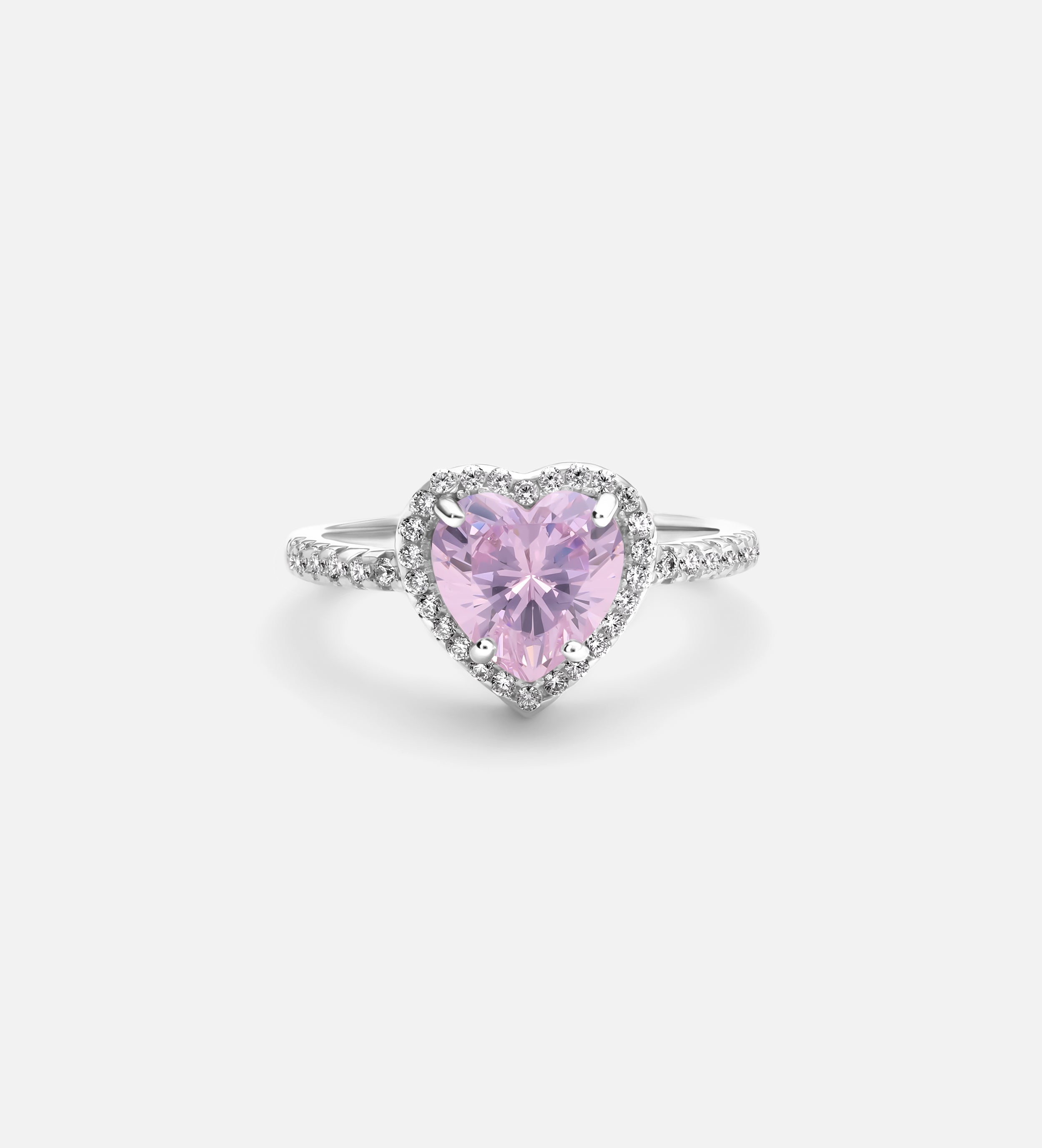 Blushing Heart Halo Ring