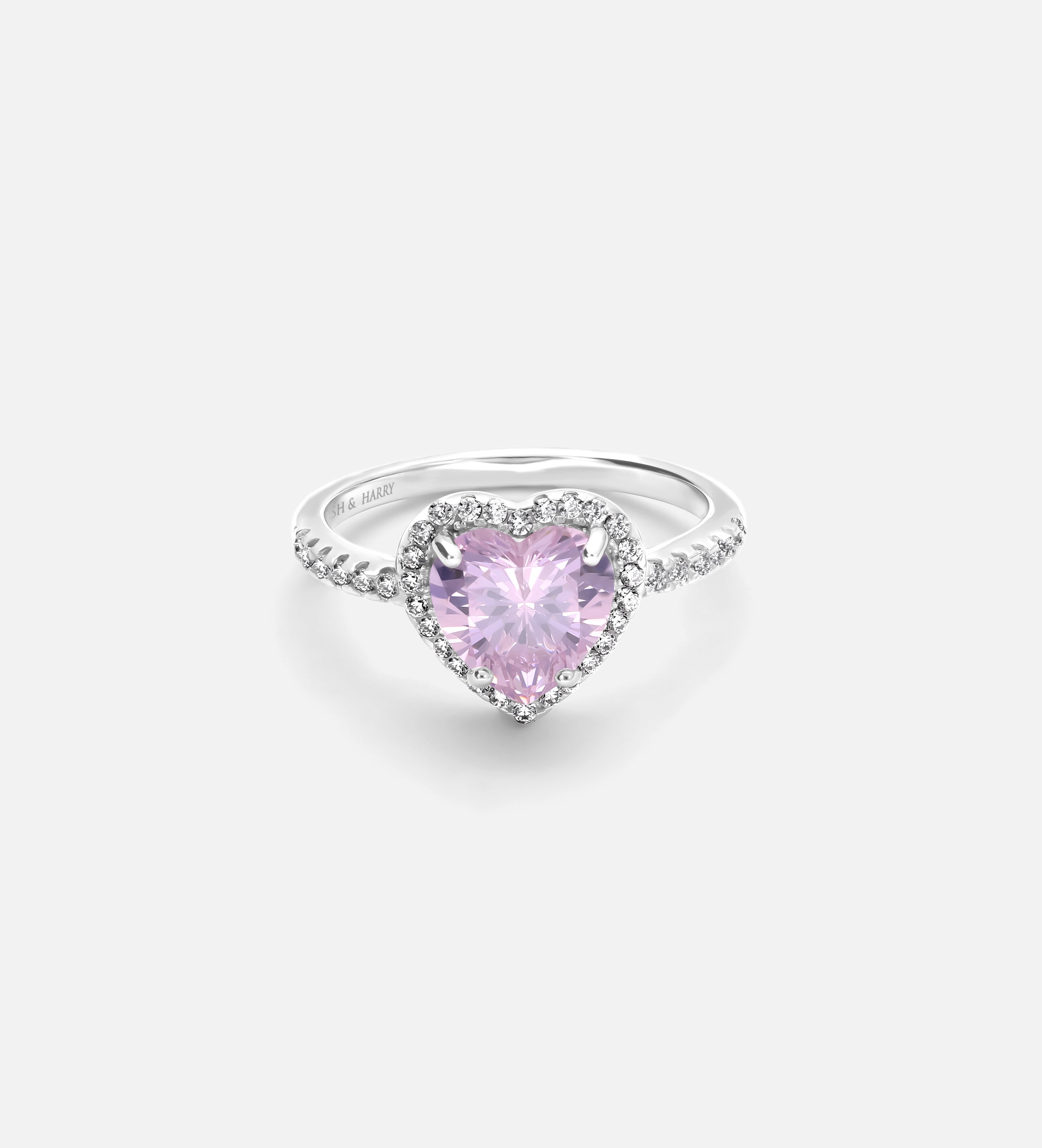 Blushing Heart Halo Ring
