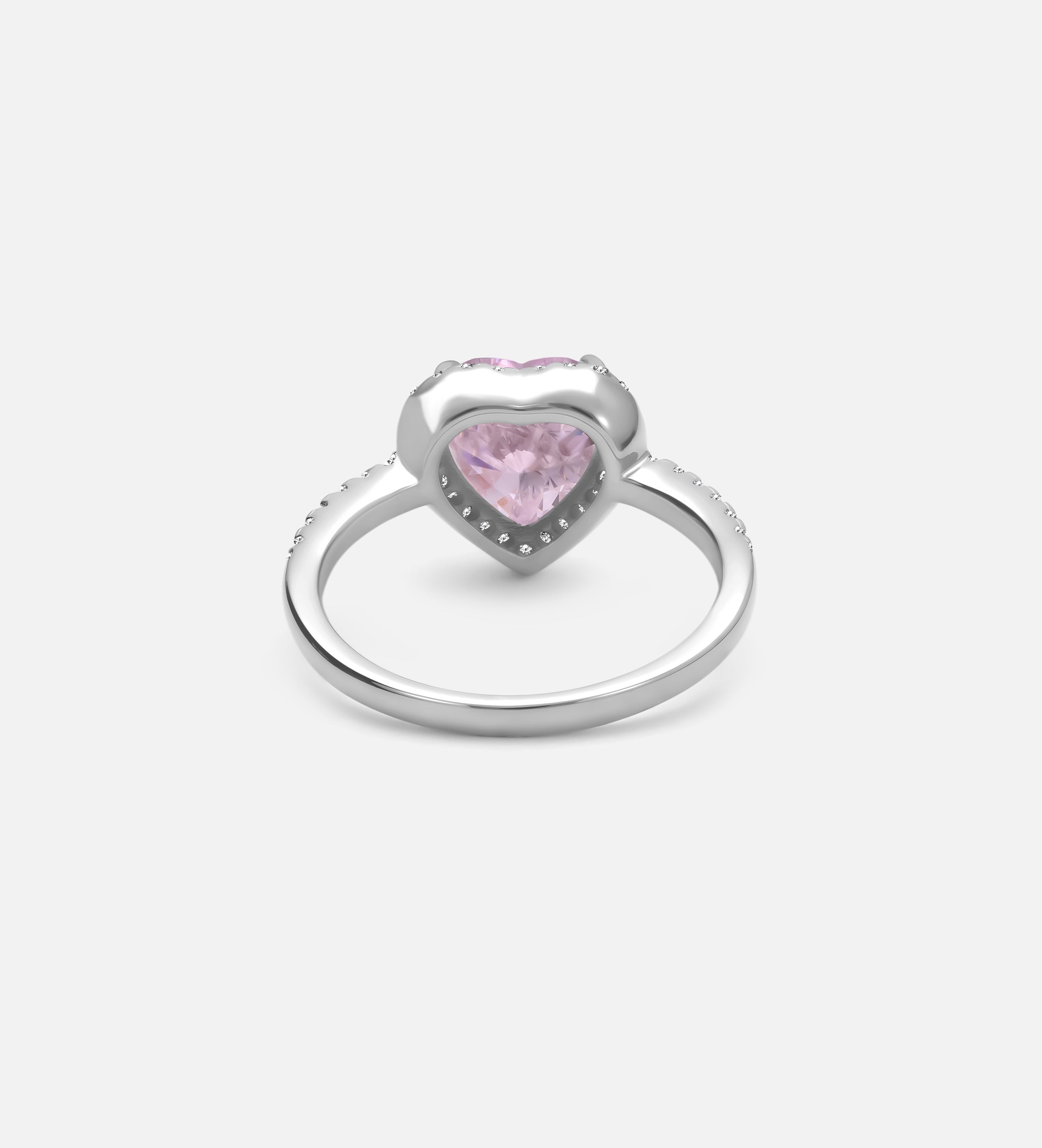 Blushing Heart Halo Ring