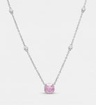 Blushing Rose Necklace in 925 Silver with High - Quality White and Pink Simulated Diamonds - Ash & Harry
