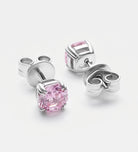Blushing Rose Glow Studs in 925 Silver with High - Quality Pink Simulated Diamond - Ash & Harry