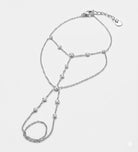 Boho Lines Hand Chain in Silver With High Quality Simulated Diamonds - Ash & Harry