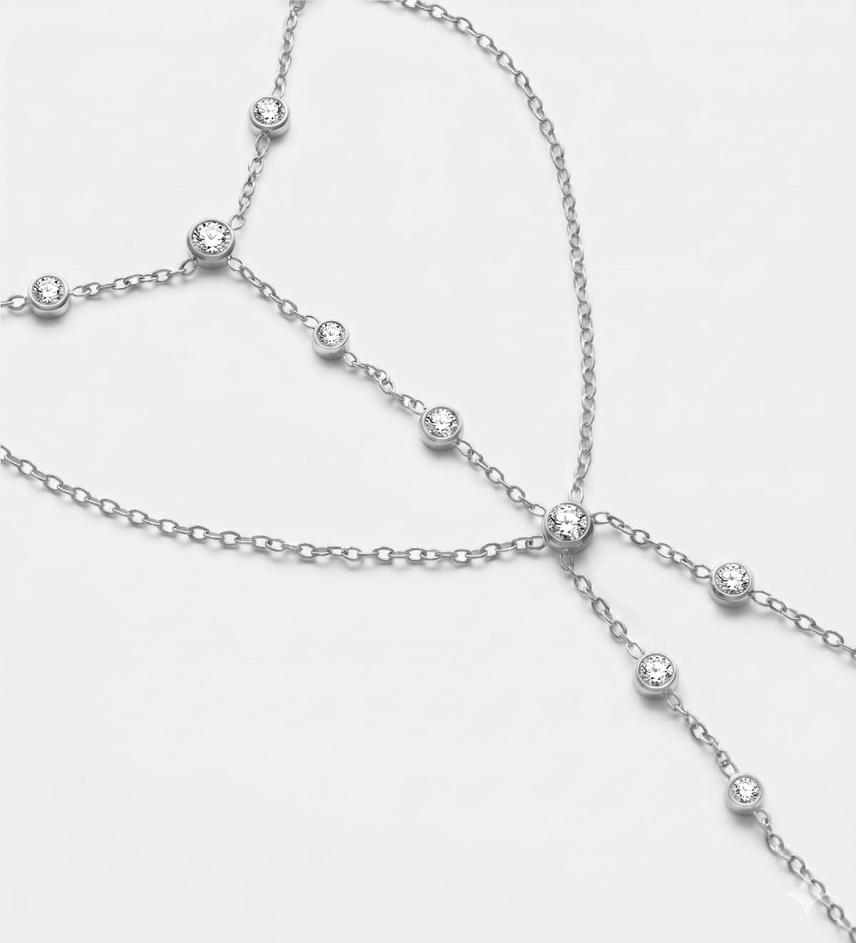 Boho Lines Hand Chain in Silver With High Quality Simulated Diamonds - Ash & Harry