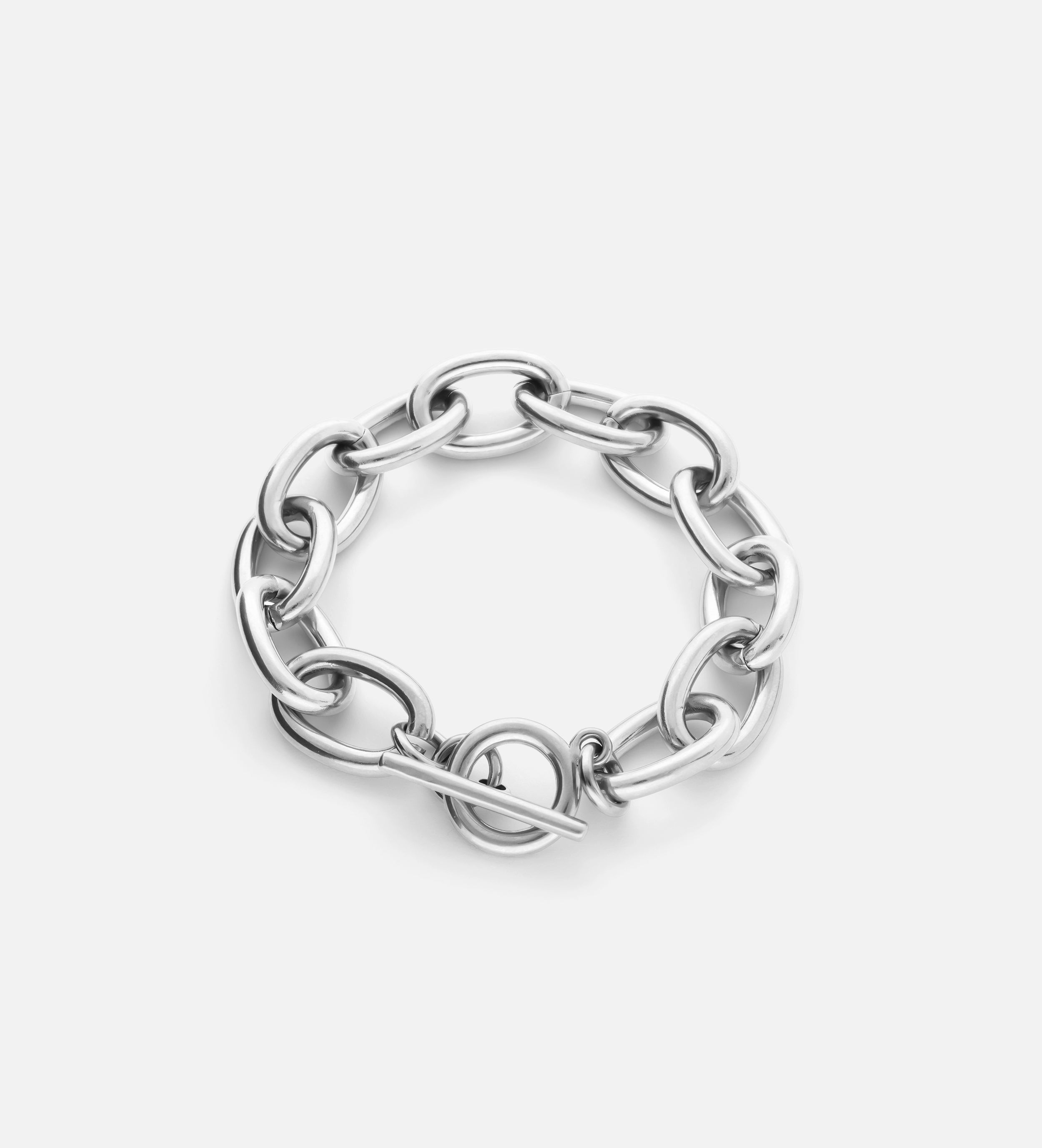 Bold Chain Toggle Bracelet in Silver - Ash & Harry