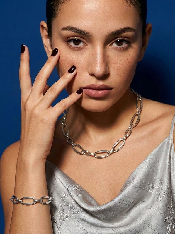 Bold Paperclip Link Full Set in Silver- 2 Items
