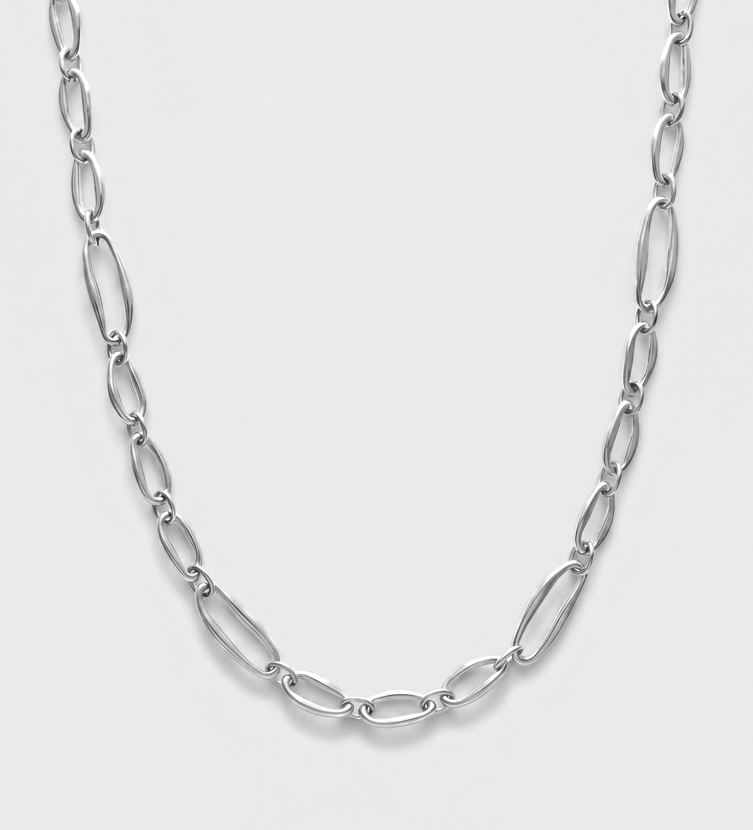 Bold Paperclip Link Necklace in Silver - Ash & Harry