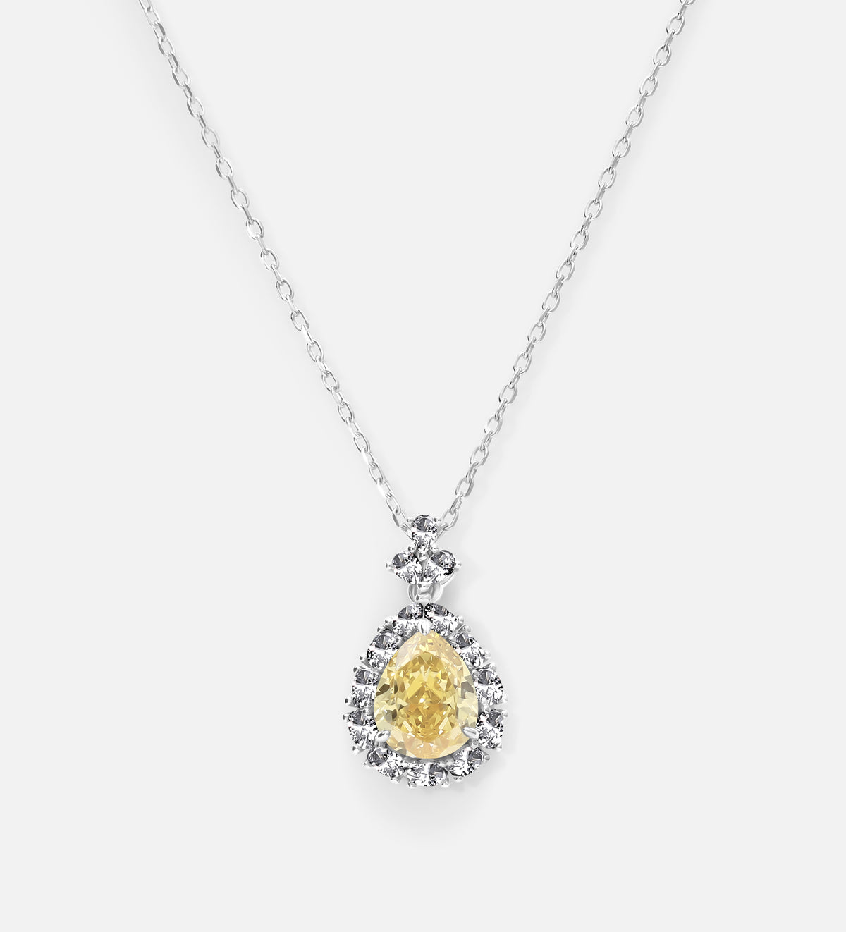 Canary Glow Pendant in 925 Silver with High Quality Simulated White and Crafted Canary Diamond - Ash & Harry