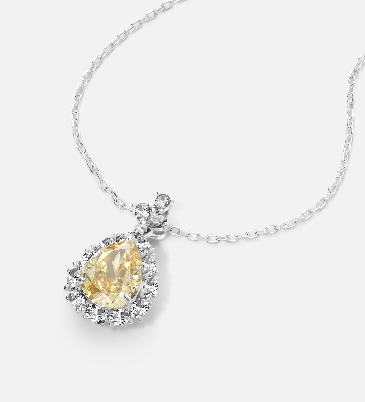 Canary Glow Pendant in 925 Silver with High Quality Simulated White and Crafted Canary Diamond - Ash & Harry