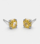 Canary Rose Glow Studs in 925 Silver with High Quality Simulated White and Crafted Canary Diamonds - Ash & Harry