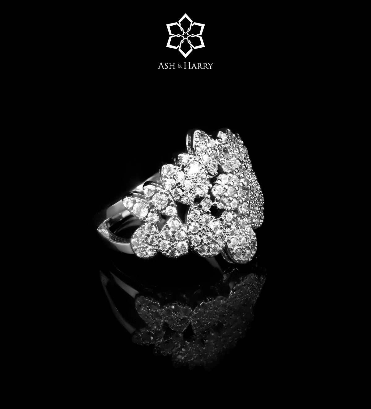 Celeste Drop Bridal Set in High Quality Simulated Diamonds Rhodium Plated - Ash & Harry