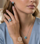 Celestial Blue Cushion Full Set in Silver - 3 Items - Ash & Harry