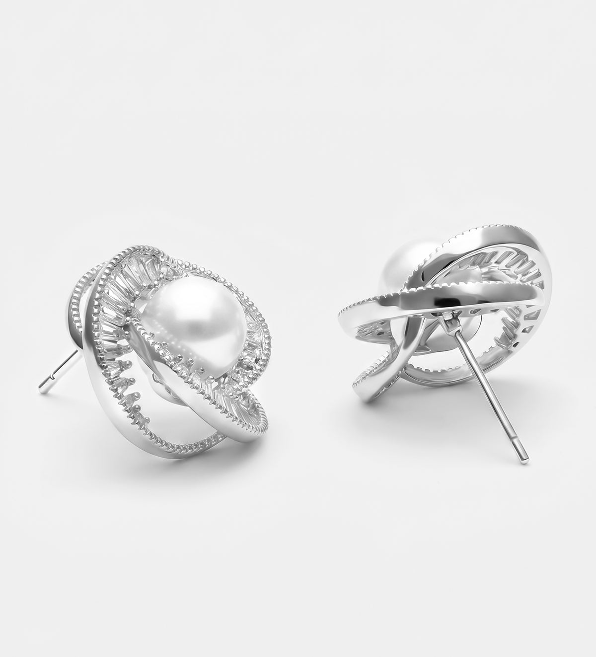 Celestial Pearl Studs With Pearl and Simulated Diamonds - Ash & Harry