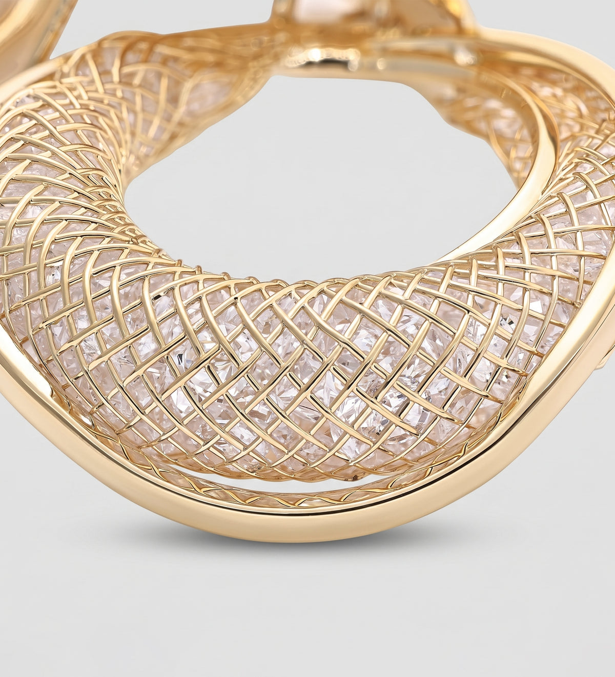 Crushed Ice Halo Drop Earrings in Gold - Ash & Harry