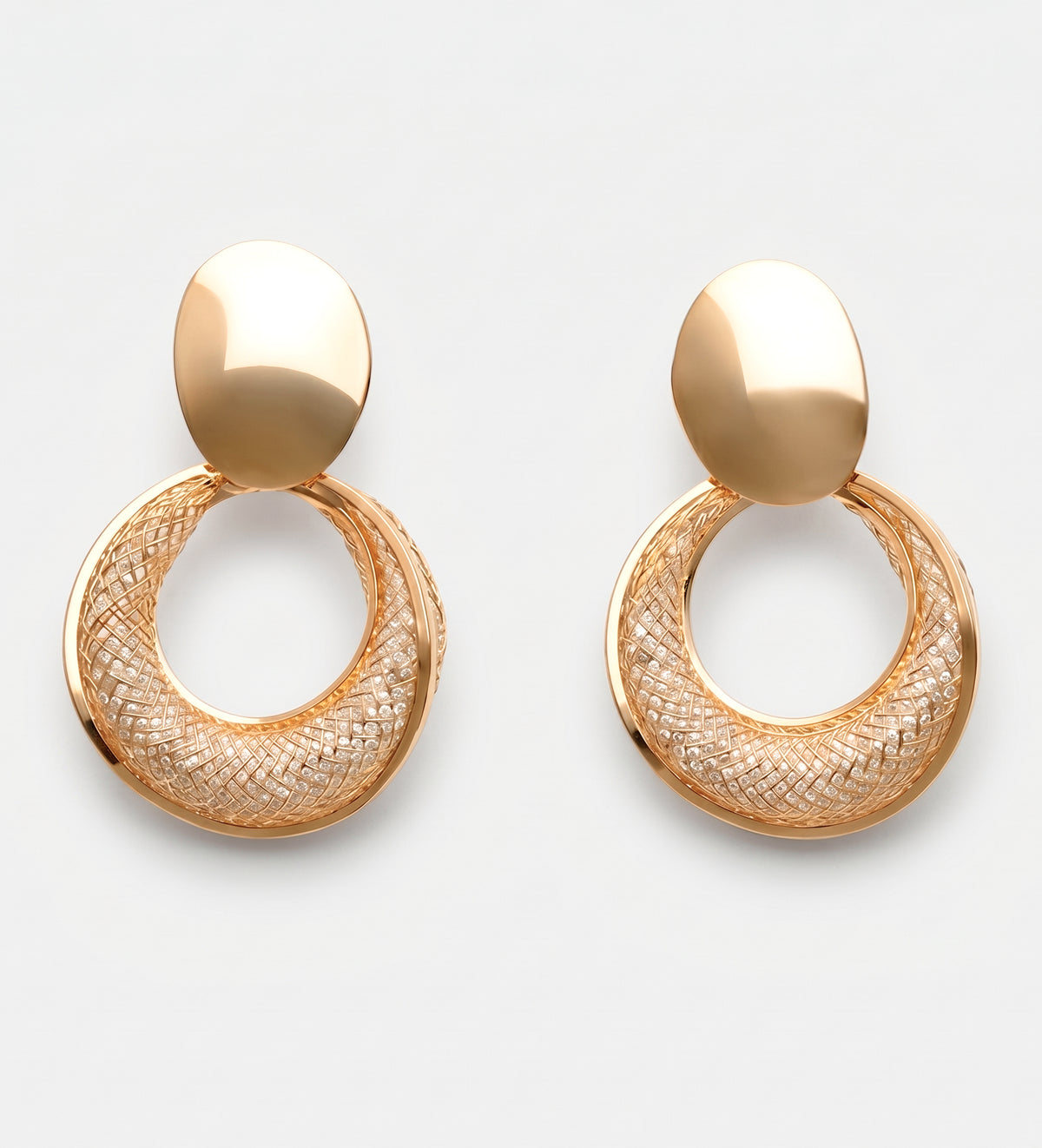 Crushed Ice Halo Drop Earrings in Gold - Ash & Harry