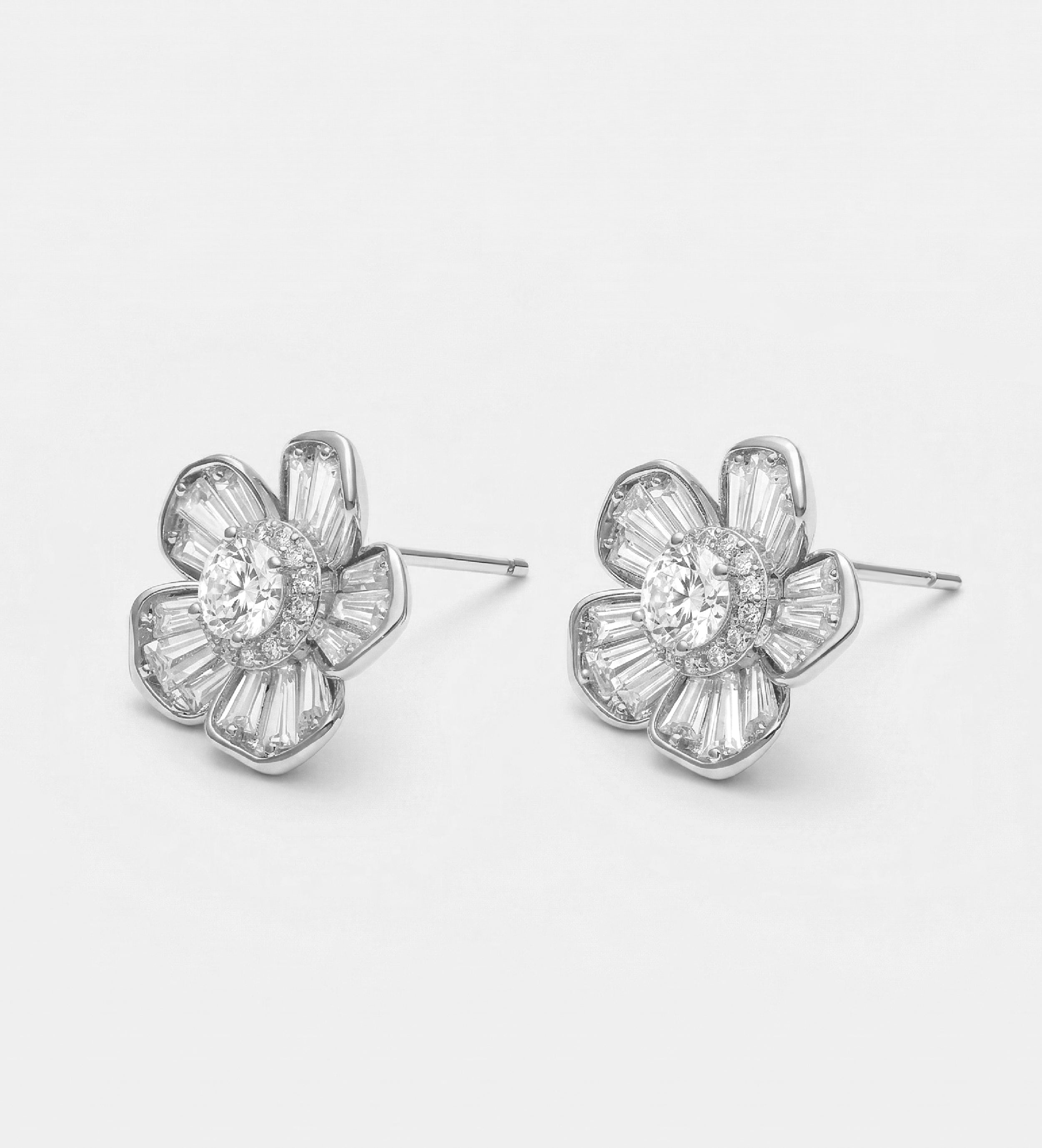 Crystal Bloom Studs With High Quality Simulated Diamonds - Ash & Harry