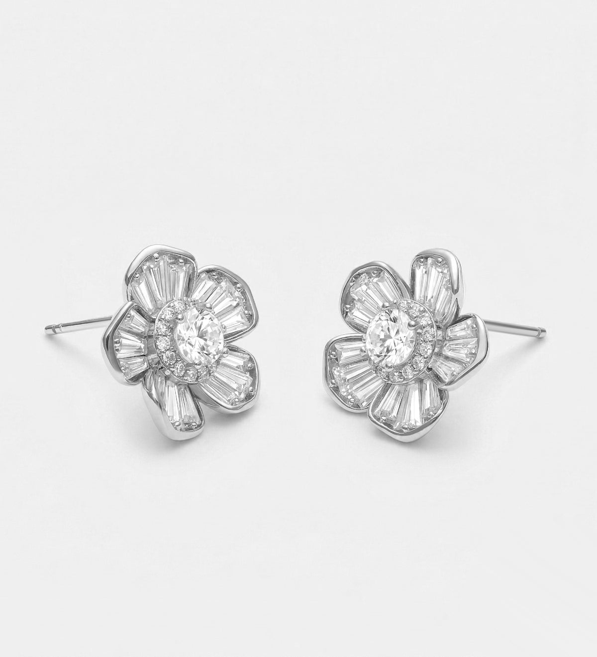 Crystal Bloom Studs With High Quality Simulated Diamonds - Ash & Harry