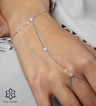 Crystal Link Hand Chain in Silver With High Quality Simulated Diamonds - Ash & Harry