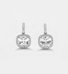Crystal Pillow Drops Earrings With High Quality Simulated Diamonds - Ash & Harry