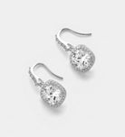Crystal Pillow Drops Earrings With High Quality Simulated Diamonds - Ash & Harry