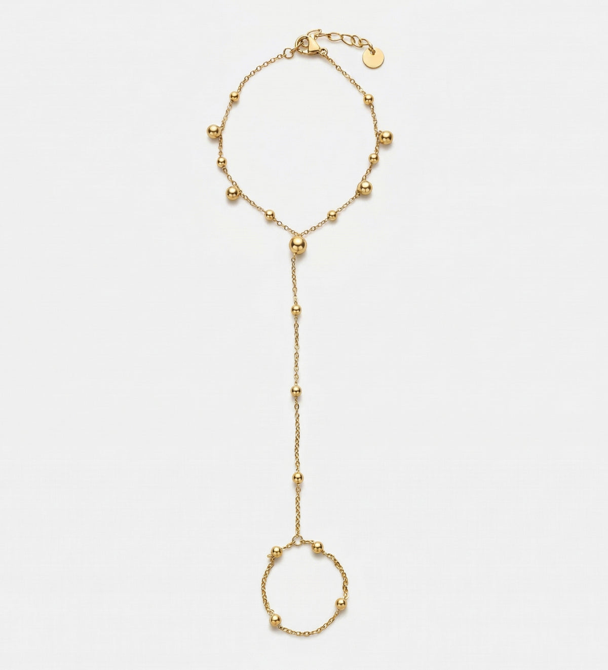 Dotted Bead Hand Chain in Gold - Ash & Harry