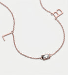 Eden Initial Necklace With .3CT Emerald Cut Lab Diamond in 18K Rose Gold Plating on 925 Silver - Ash & Harry